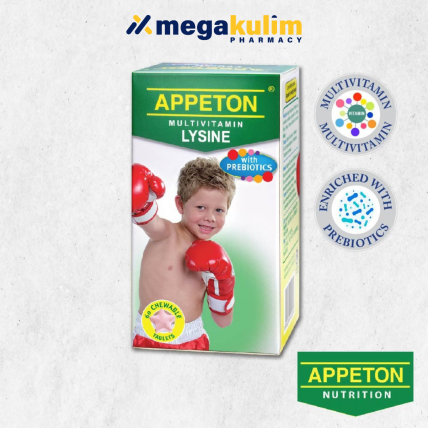 Appeton Multivitamin Lysine + Prebiotic (60 Tablets)