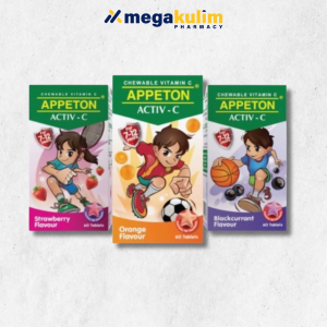 Appeton Activ-C 100mg 60Tablets (Blackcurrant/ Orange/ Strawberry)