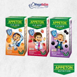 Appeton A-Z Kid's Vitamin C 30mg (Orange/Blackcurrant/Strawberry) 100 Tablets-Blackcurrant