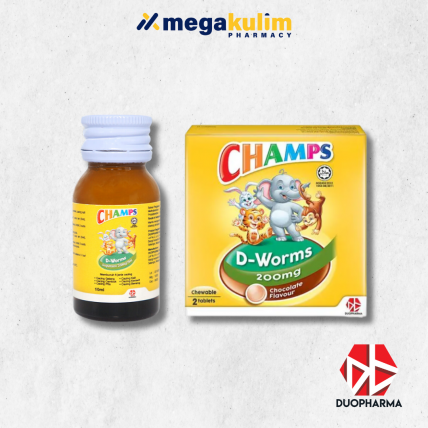 Champs D-Worms Chocolate (Chewable Tablet 2's / Suspension 10mL)