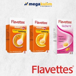 Flavettes Effervescent 30Tab (Glow / Vitamin C Orange / Vitamin  C Passion Fruit)