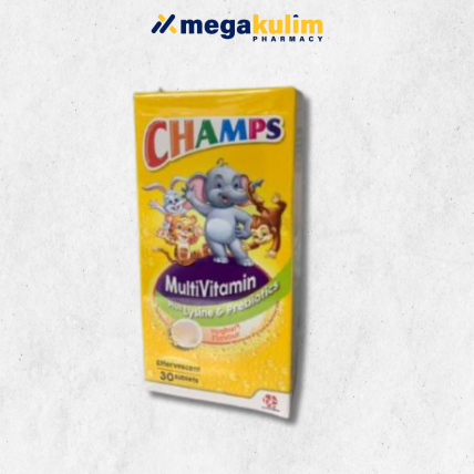 Champs Multivitamin + Lysine Effervescent Yogurt (2x15's/Set)