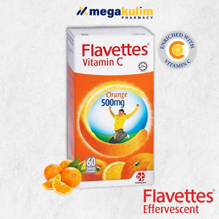 Flavettes Vitamin C Orange 500mg 60 tablets