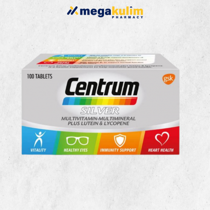 Centrum Silver Multivitamin plus Lutein & Lycopene (100 Tablets)