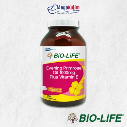 Biolife Evening Primrose Oil 1000mg Plus Vitamin E 180 Cap