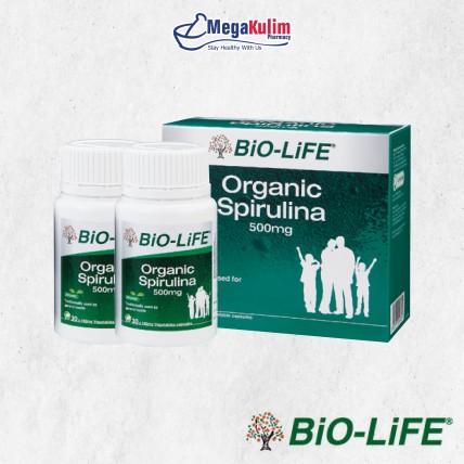 Biolife Organic Spirulina 500Mg 2X30 Cap