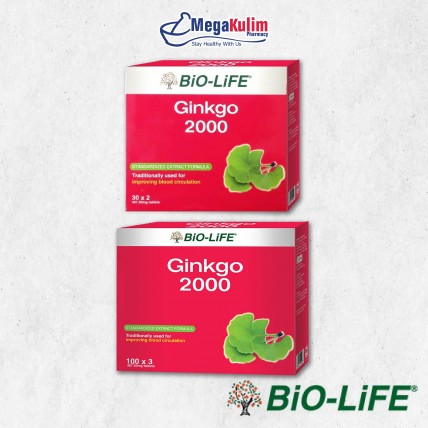 Biolife Ginkgo 2000 (2 X 30 Tab / 3 X 100 Tab)-2 X 30 Tab