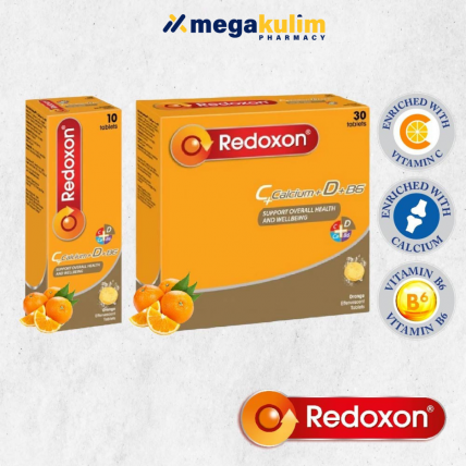 Redoxon Effervescent Calcium + Vitamin C + D + B6 Tablets (10 / 30 tab)-10 Tab