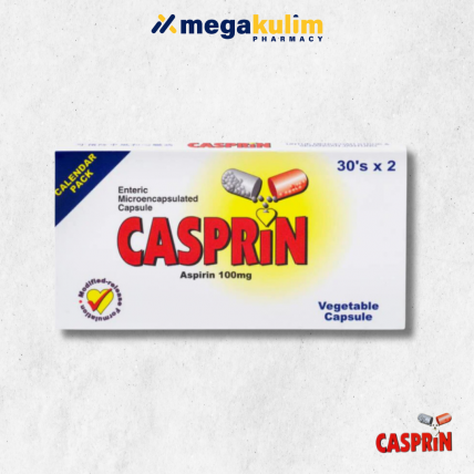 Casprin Aspirin 100mg Vege Cap 2X30's