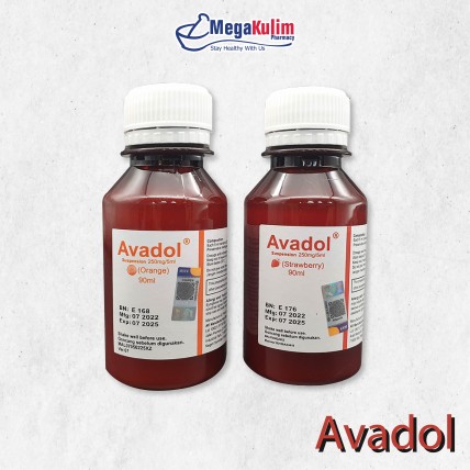 Avadol Suspension 250mg 90mL (Orange / Strawberry)-Orange