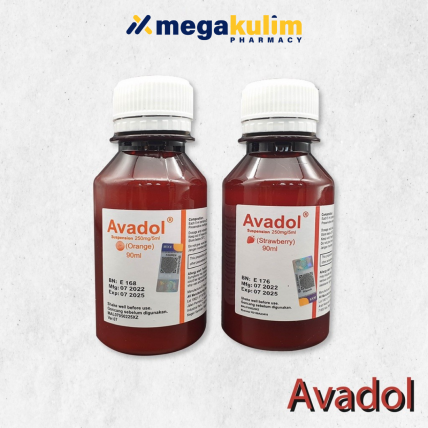 Avadol Suspension 250mg/5mL 90mL (Orange / Strawberry)