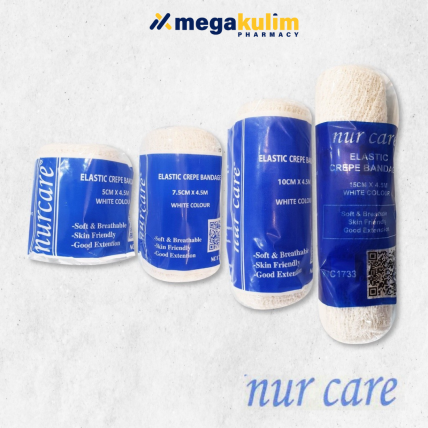 Nur Care Elastic Crepe Bandage 4.5M White 1's (5cm / 7.5cm / 10cm / 15cm)-10cm x 4.5m