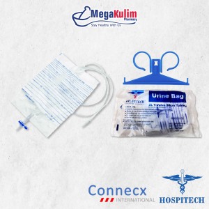 Hospitech / Connecx Urine Bag T-Valve 2000ml / Urine Bag Hanger-Connecx Urine Bag